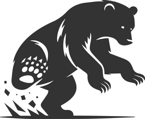 Wild animal bear vector black artwork drawing silhouette