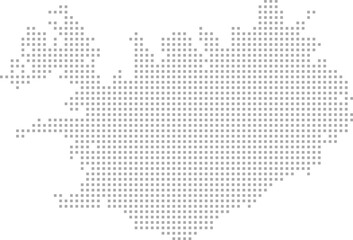 Iceland – square dot grid vector map (Web Mercator projection, PPT-compatible & fully editable)