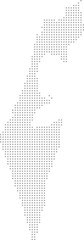 Israel – square dot grid vector map (Web Mercator projection, PPT-compatible & fully editable)