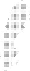 Sweden – square dot grid vector map (Web Mercator projection, PPT-compatible & fully editable)