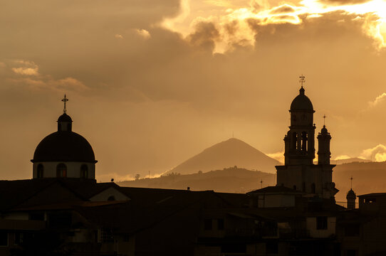 Golden Sunset over the Sangolqu&iacute; Domes