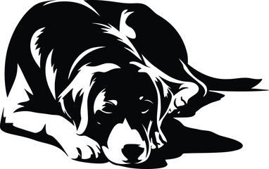 Vector black silhouette of a animals on a white background.