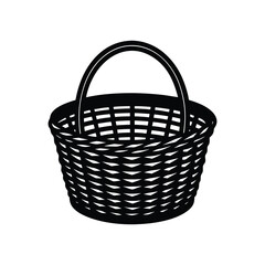 Obraz premium Wicker basket silhouette vector art illustration