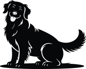 Vector black silhouette of a animals on a white background.