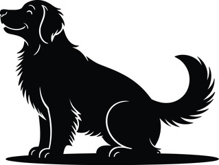 Vector black silhouette of a animals on a white background.