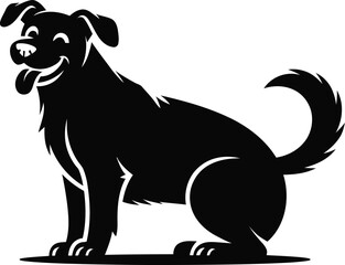 Vector black silhouette of a animals on a white background.