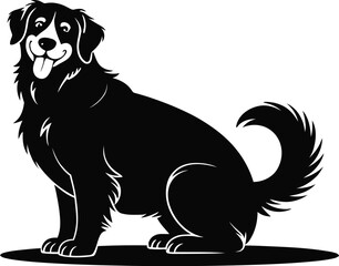 Vector black silhouette of a animals on a white background.