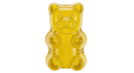 Isolated golden gummy bear