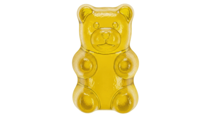 Isolated golden gummy bear