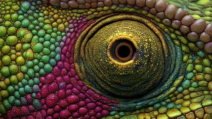Fototapeta premium Colorful Lizard with Intricate Patterns in Macro Wildlife Photography