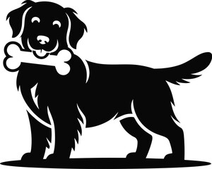 Vector black silhouette of a animals on a white background.