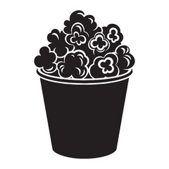 Simple snack, striking form – Popcorn silhouette stylized in bold Popcorn vector – Popcorn illustration

