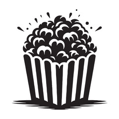 A snack for all seasons – Popcorn silhouette drawn in crisp Popcorn vector – Popcorn illustration

