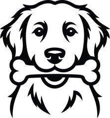 Vector black silhouette of a animals on a white background.