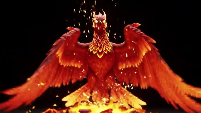 red dragon on fire