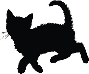Vector black silhouette of a animals on a white background.
