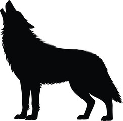 Vector black silhouette of a animals on a white background.