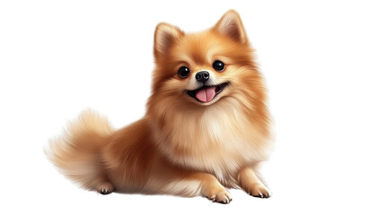 Obraz premium pomeranian dog portrait isolated on transparent background cutout
