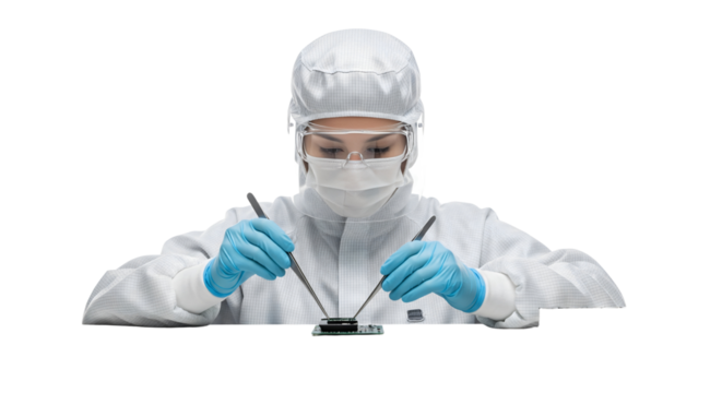 Scientist in a cleanroom