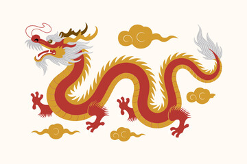 Layered red oriental clouds in brush stroke form great for decoration in Asian themed celebration graphics 