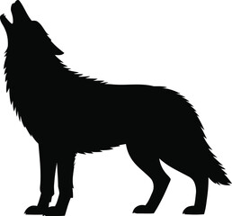 Vector black silhouette of a animals on a white background.