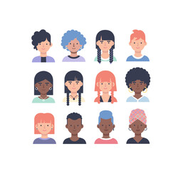 Diverse Collection of Avatar Portraits Representing People