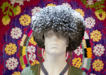 Traditional hat on sale, Samarkand, Uzbekistan