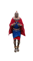 A Maasai warrior doing a jump