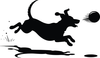 Vector black silhouette of a animals on a white background.