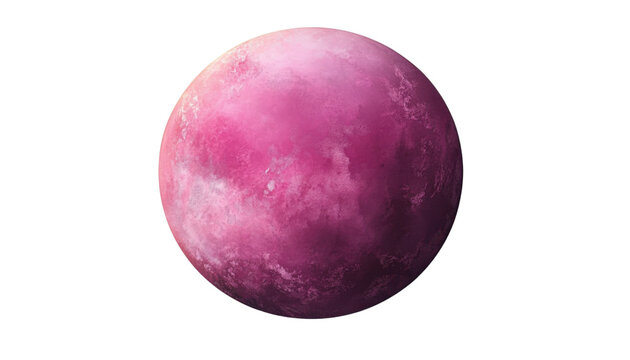 pink planet isolated on transparent background cutout