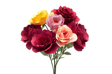 Fototapeta premium Close up of a vibrant bouquet of roses in various colors.