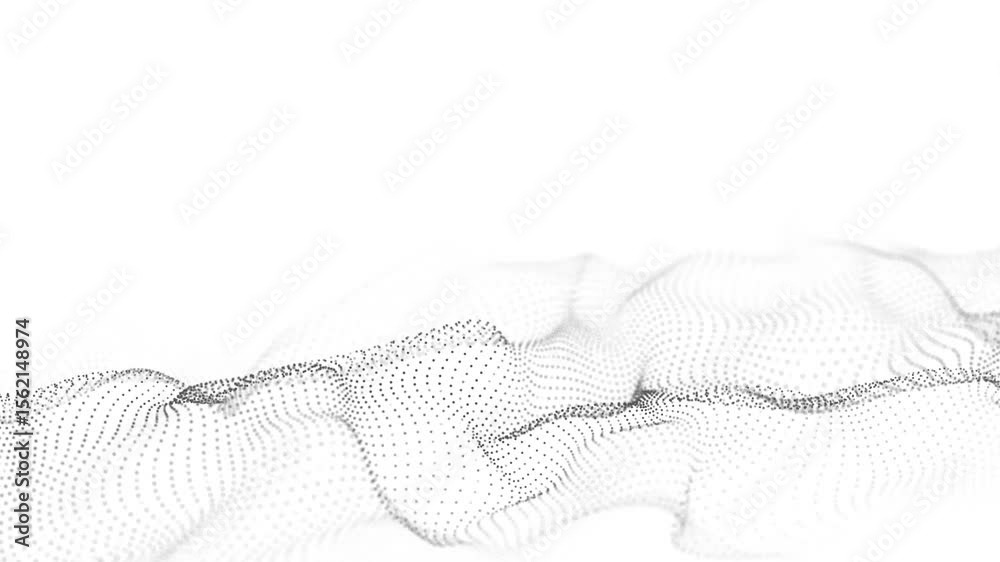 Aufkleber digital dynamic wave of particles and lines. abstract white futuristic background. big data visualiz