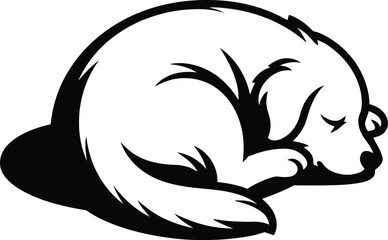 Vector black silhouette of a animals on a white background.