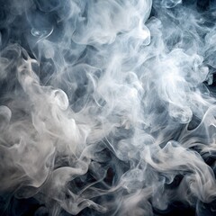 Obraz premium Swirling white smoke creates an abstract texture against a dark background, evoking mystery