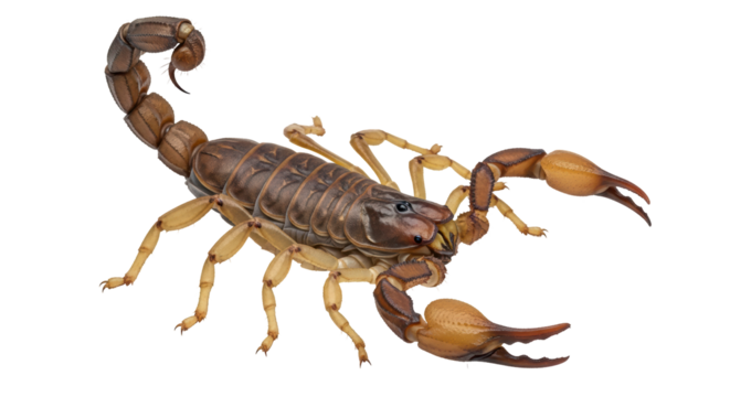 Isolated Scorpion with Raised Tail