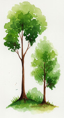 Fototapeta premium green tree on white background