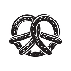 The iconic snack in silhouette – Pretzel silhouette expressed in bold Pretzel vector – Pretzel illustration

