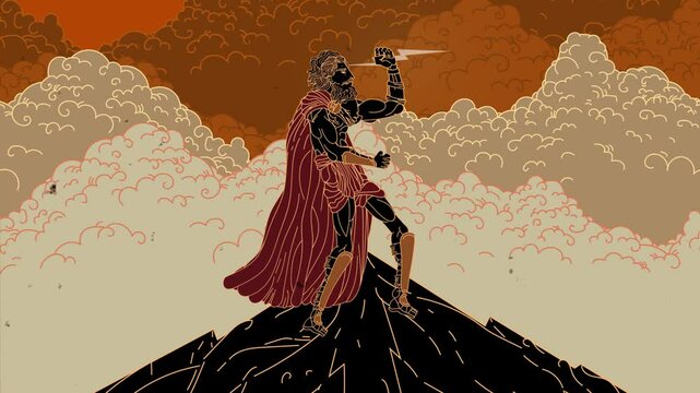 greek mythology god throwing rays