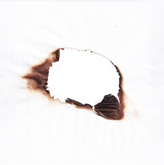 hole in the paper, Real Burned Hole in white Paper middle PNG - Scorched Edges, Burnt Texture, Distressed Element, or Grungy Frame Overlay, Burnt paper hole, Burn in paper with brown edges and flame	