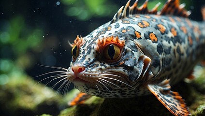 Whiskered Wonder Swims in Spotted Glory
