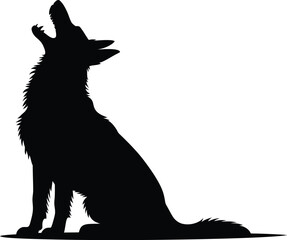 Vector black silhouette of a animals on a white background.