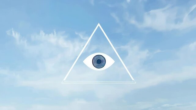The third eye enclosed within a glowing triangle radiates mystical energy, symbolizing spiritual awakening, higher consciousness, inner vision, enlightenment