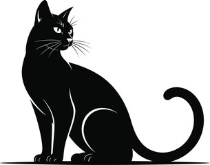 Vector black silhouette of a animals on a white background.