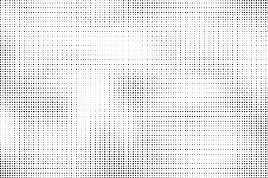 Grunge halftone gradient texture. Faded grit noise background. Sandy gritty wallpaper. Retro pixelated backdrop. Black and white anime or manga comic overlay. Vector graphic design textured halftone