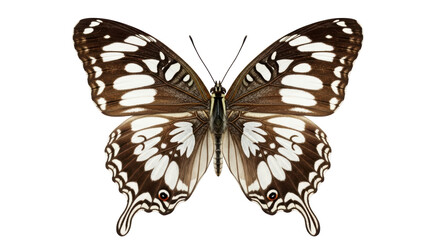 Fototapeta premium Isolated Butterfly with Brown and White Pattern
