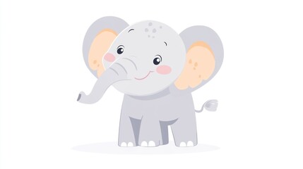 Fototapeta premium Cute cartoon elephant