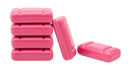 Isolated Stack of Pink Chewing Gum