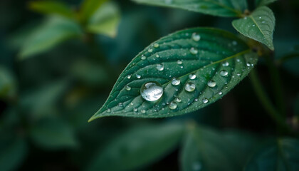 Leaf Dewdrop: A single, large dewdrops clings to a vibrant green leaf, reflecting light in a mesmerizing display of natural beauty.&nbsp;