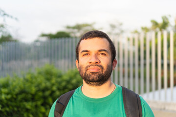 Young latino man starting weight loss journey with determination