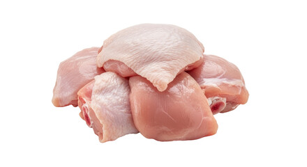 Isolated Pile of Boneless Chicken Thighs
